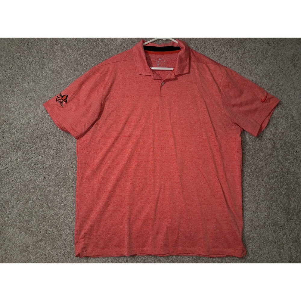 Nike Polo Shirt Adult XL Large Orange Dri-Fit Golf Golfer Casual Men